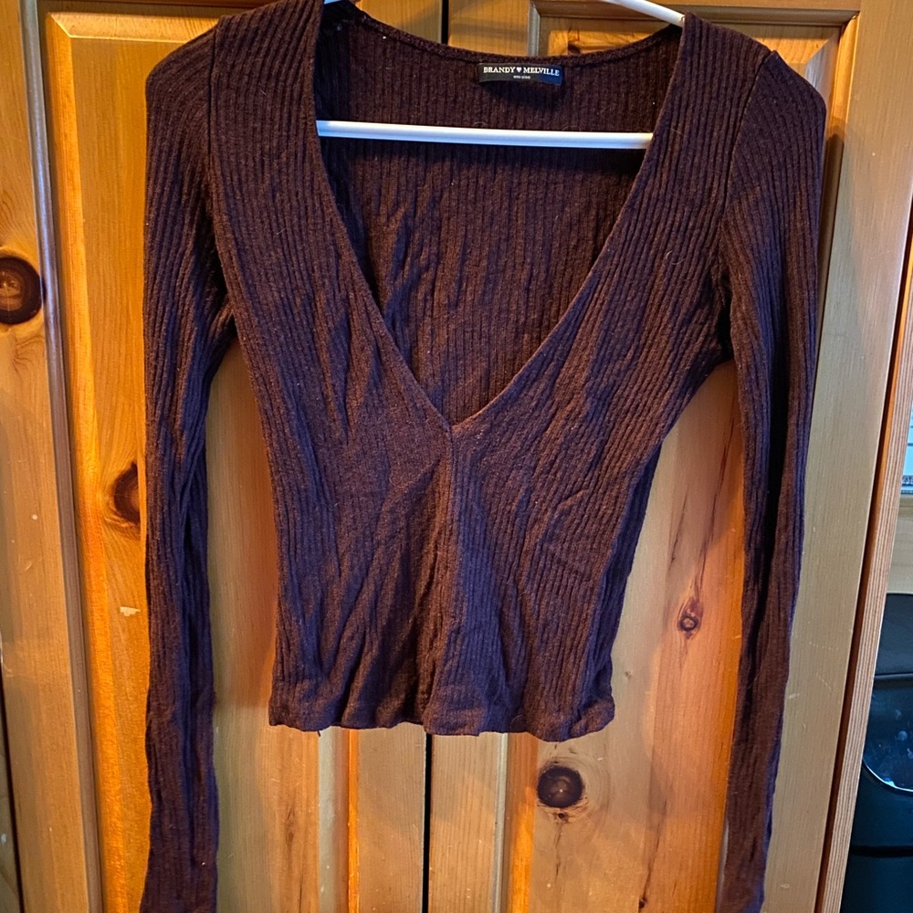 Deep v soft matron crop top